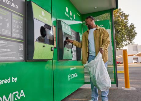 Man using Reverse Vending Machine