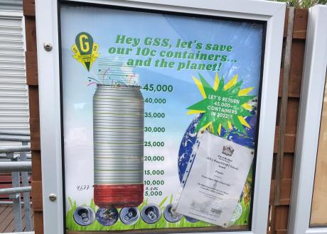 Poster of container donation goal